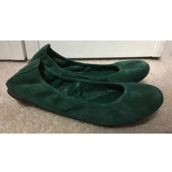 Tory Burch size 6.5 eddie flats green - Picture 2 of 8